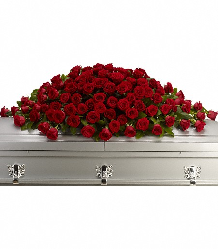 red rose casket piece